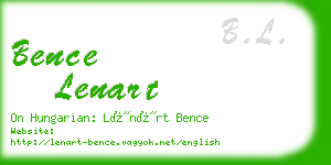 bence lenart business card